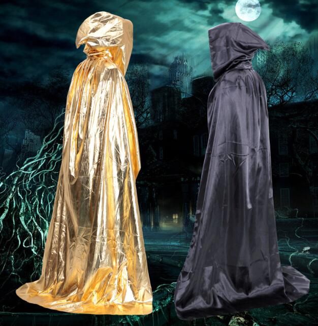 Labellevie Largo Capa con Capucha Muerte Diablo Vampiro Disfraz de Halloween para Mujeres Hombres Halloween Fiesta Disfraces 