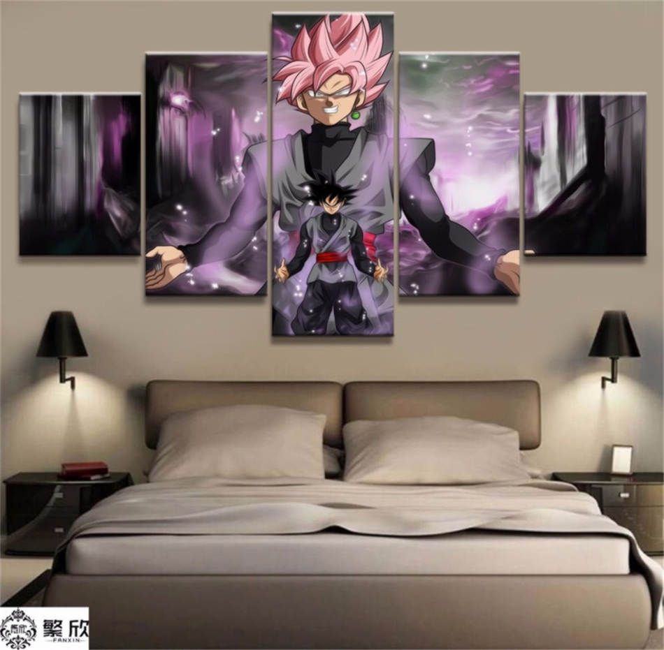 Dragon Ball Goku Negro, de 5 Piezas HD lienzo de la lámina Home Decor Arte Pintura ( Dragon Ball Goku Negro, de 5 Piezas HD lienzo de la lámina Home Decor Arte Pintura (