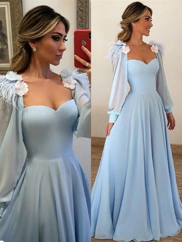 blue evening wear