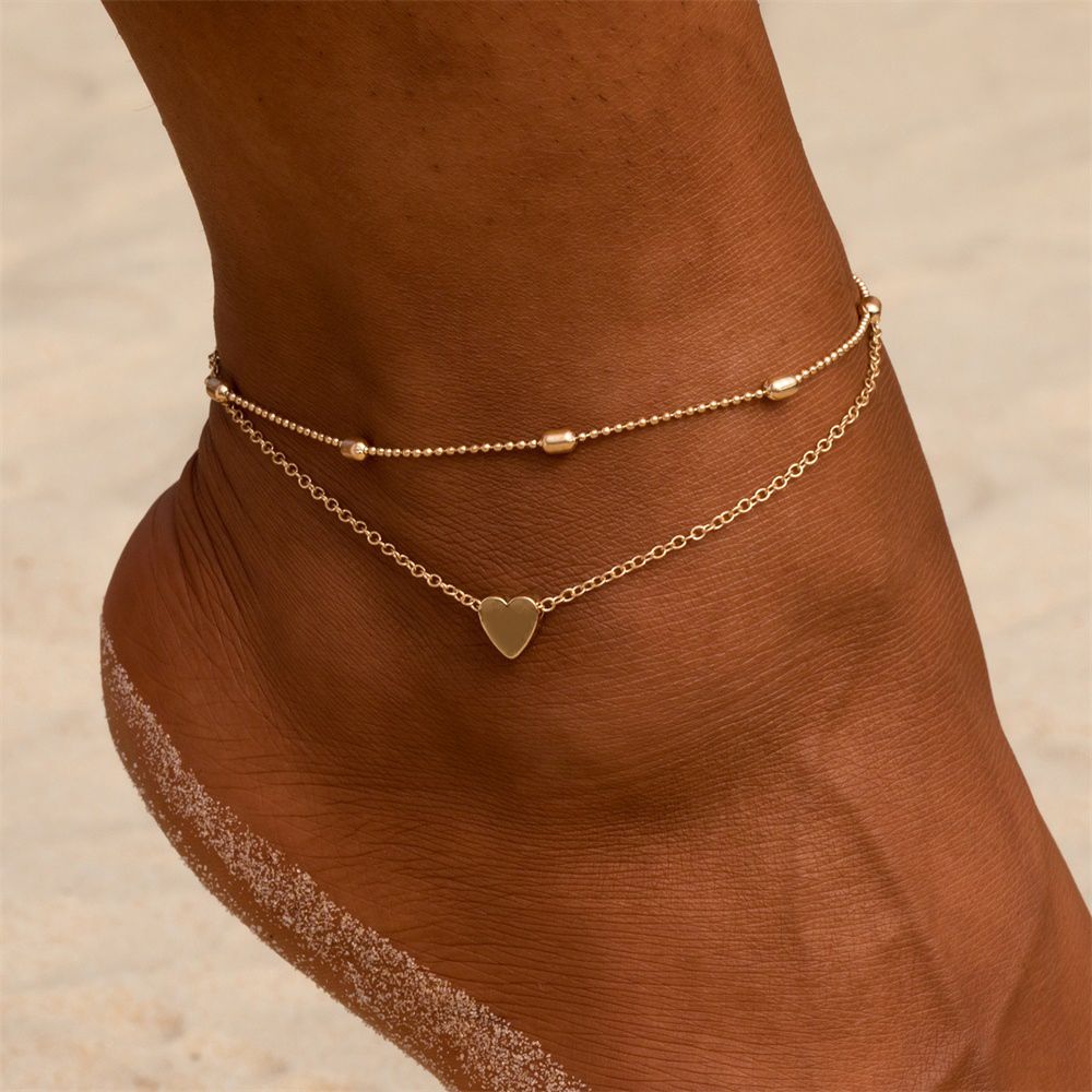 gold ankle charm bracelet