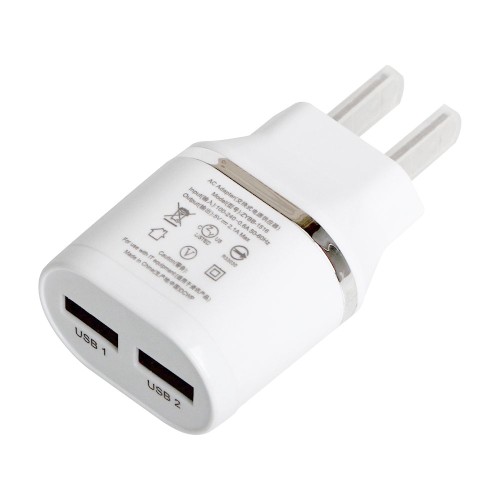 Colorido 5V 2A 2Port Dual EU Plug Cargador de pared de corriente de viaje