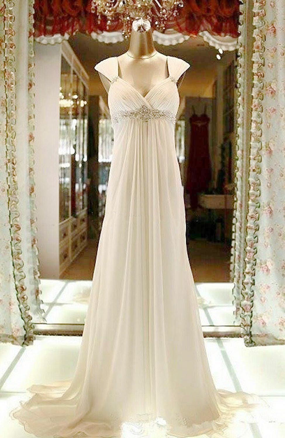 Vestidos de novia embarazadas estilo imperio bohemio 2020 Vestidos de novia elegantes de maternidad de