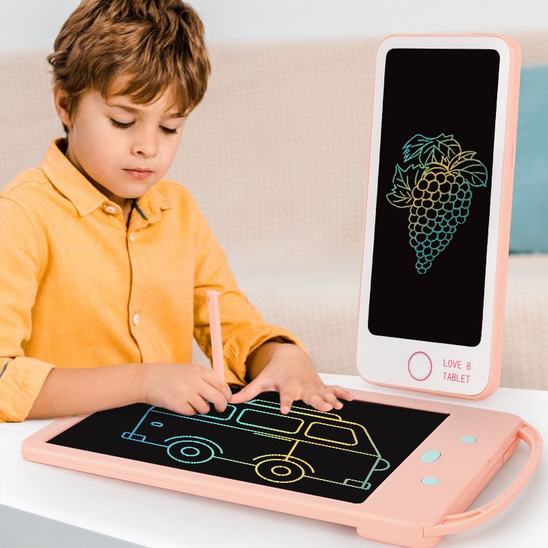 8.5 Inch Childrens Drawing Board Non-Magnetic Light Energy Small Blackboard Graffiti Monochrome LCD Writing Tablet//Electronic Writing