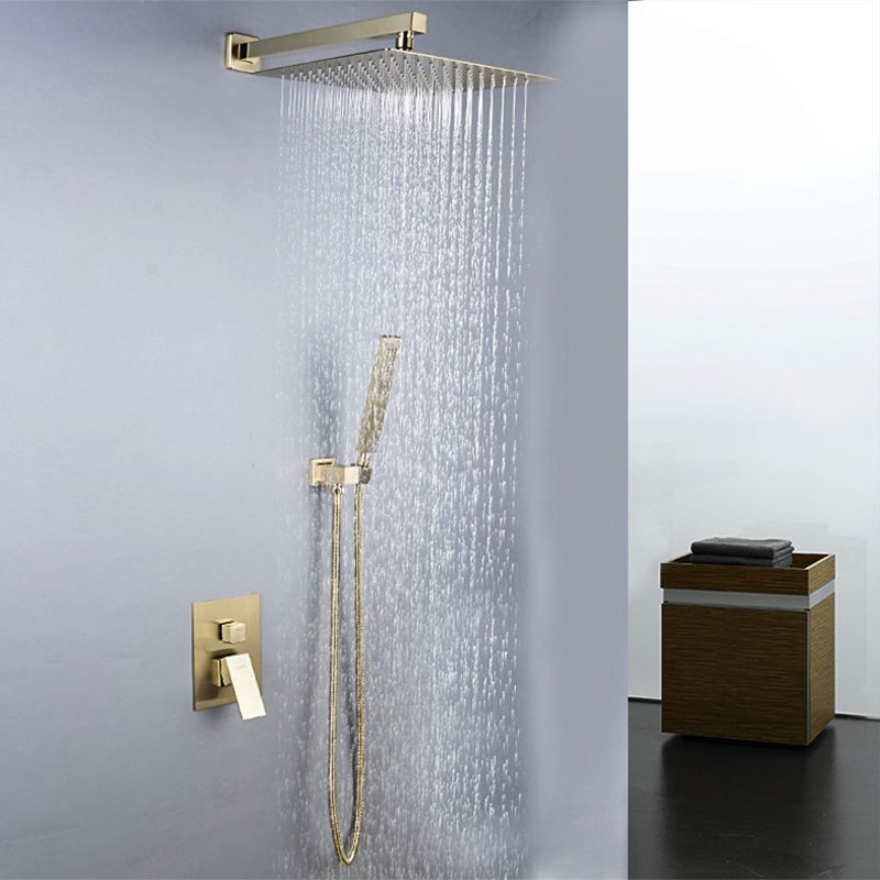 2021 Conceal Shower Set In Wall Mounted Golden Shower System 304SS Ultra Thin Rain Showerheads