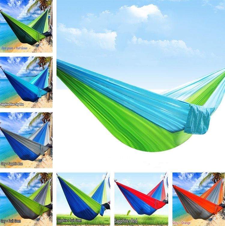Camping Hammock Double 2 Person Portable Parachute Nylon Outdoor Travel Sleep US