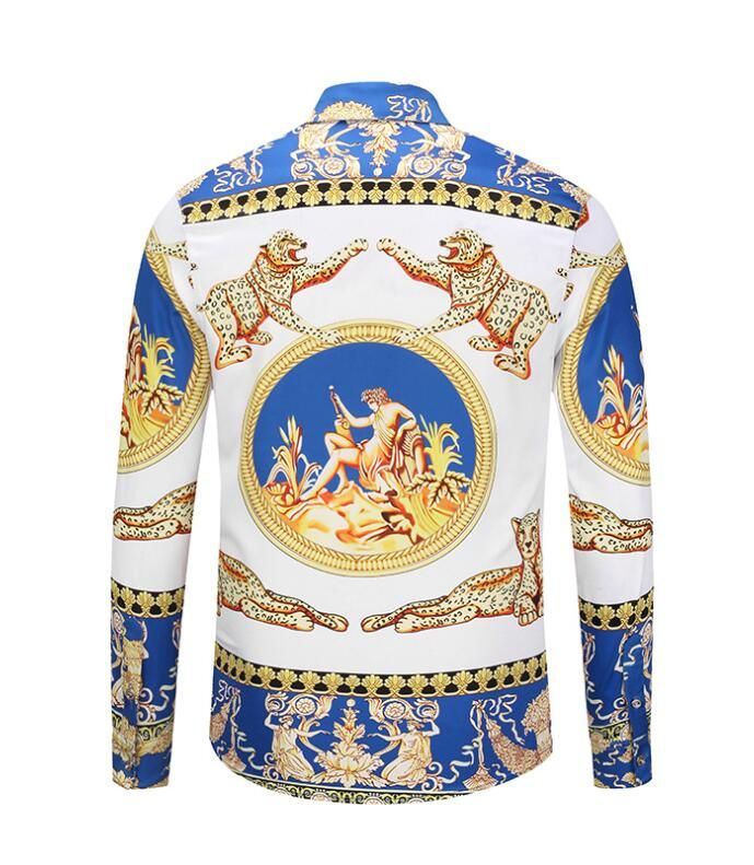 Dashiki Versace Medusa Shirt Long Sleeve Slim Baroque Dress Men Fit Camisa 2020 Dashiki Versace Medusa Shirt Long Sleeve Slim Baroque Dress Men Fit Camisa 2020