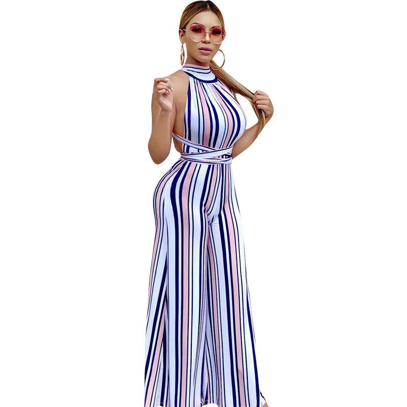 multicolor striped sequin jumpsuit
