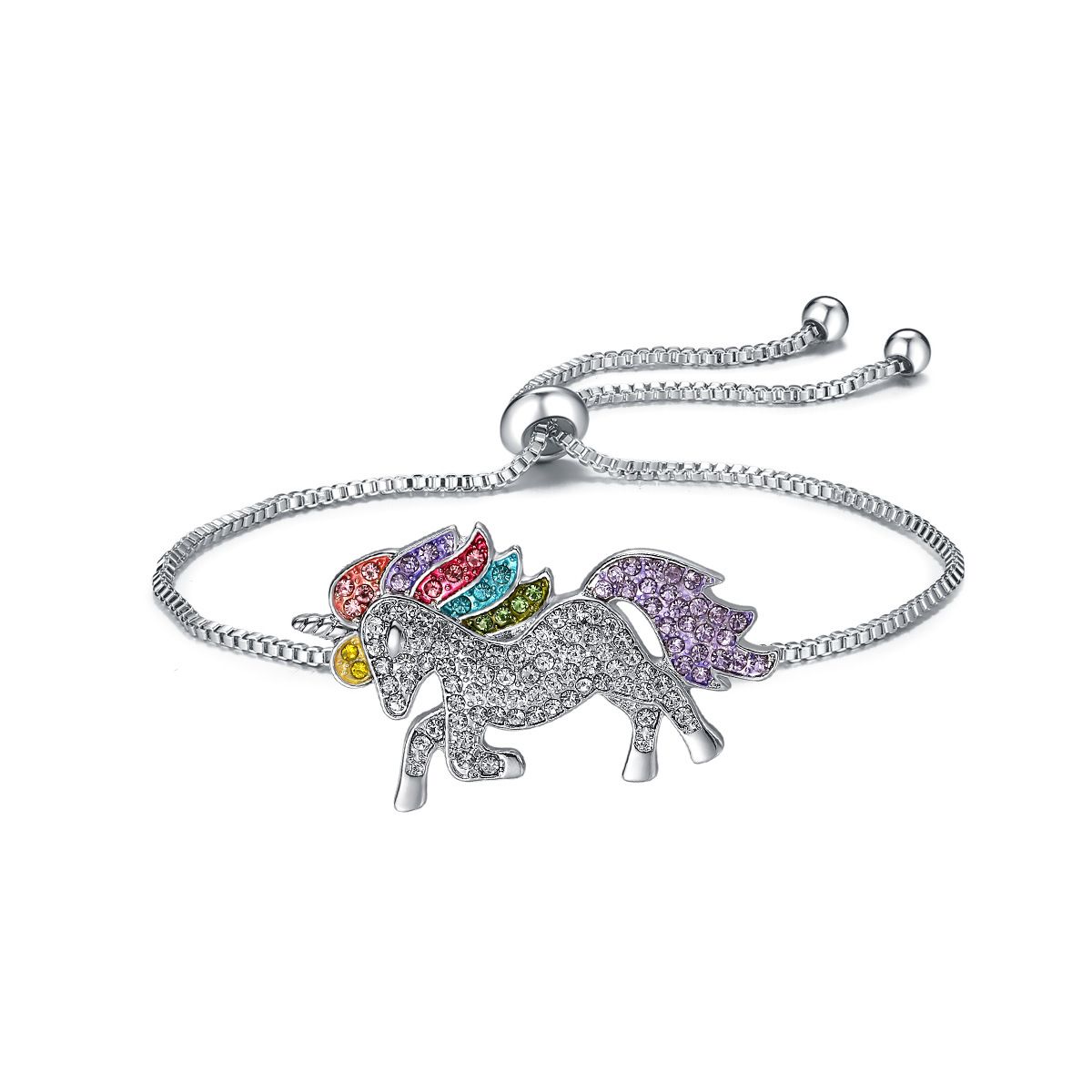 Unicorn Adjustable Chains Charm Bracelets For Children Colorful Pony