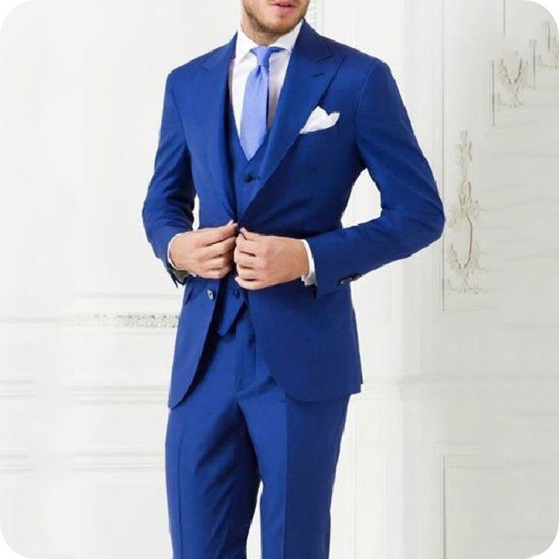 Acquista Personalizzato Royal Blue Abiti Uomo Sposi Smoking Uomo