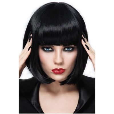 Women Short Bangs Wig Short Hair Bow Head Cover Lady Fashion Make