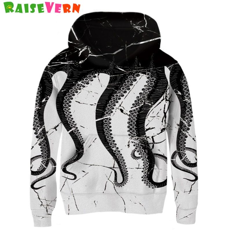 Dot Correctly Where Divertente Octopus 3D Stampato Ragazzi Ragazze Con Cappuccio Bambini Harajuku Pullover Felpe Con Tasca Manica Lunga Dot Correctly Where Divertente Octopus 3D Stampato Ragazzi Ragazze Con Cappuccio Bambini Harajuku Pullover Felpe Con Tasca Manica Lunga