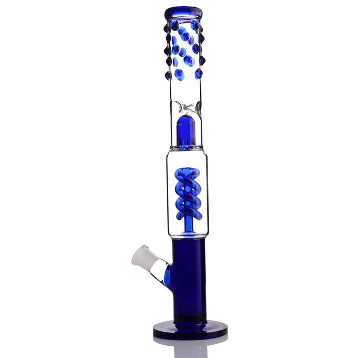 2020 Straight Pipe Glass Bong Straight Tube Smoking Pipe Bubbles Twist