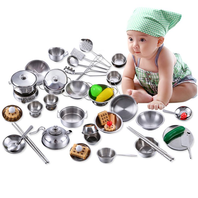 Pre School Young Children Toys Childrens Plastic Kitchen Cooking Utensils Pots Pans Accessories Set Kids Toychk Yogarmony Gr