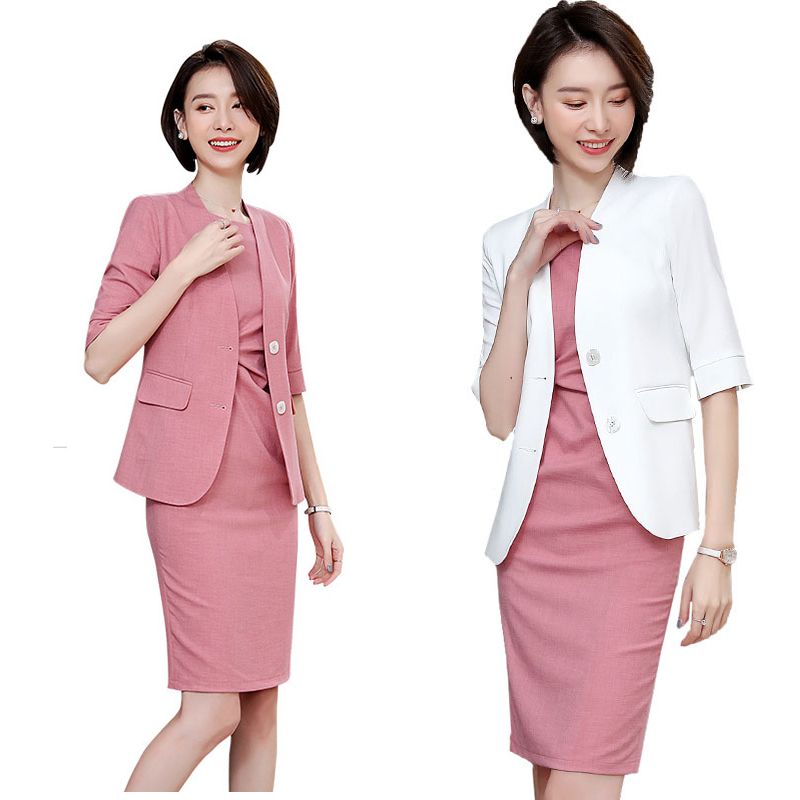 Compra Vestidos De Trabajo Rosa Vestido Formal Blazer Mujeres Con Chaqueta  Traje De Mujer Conjunto Oficina Desgaste Para Las Damas Tarde Elegantes  Disfraces Barato | Entrega Rápida Y Calidad | Es.Dhgate