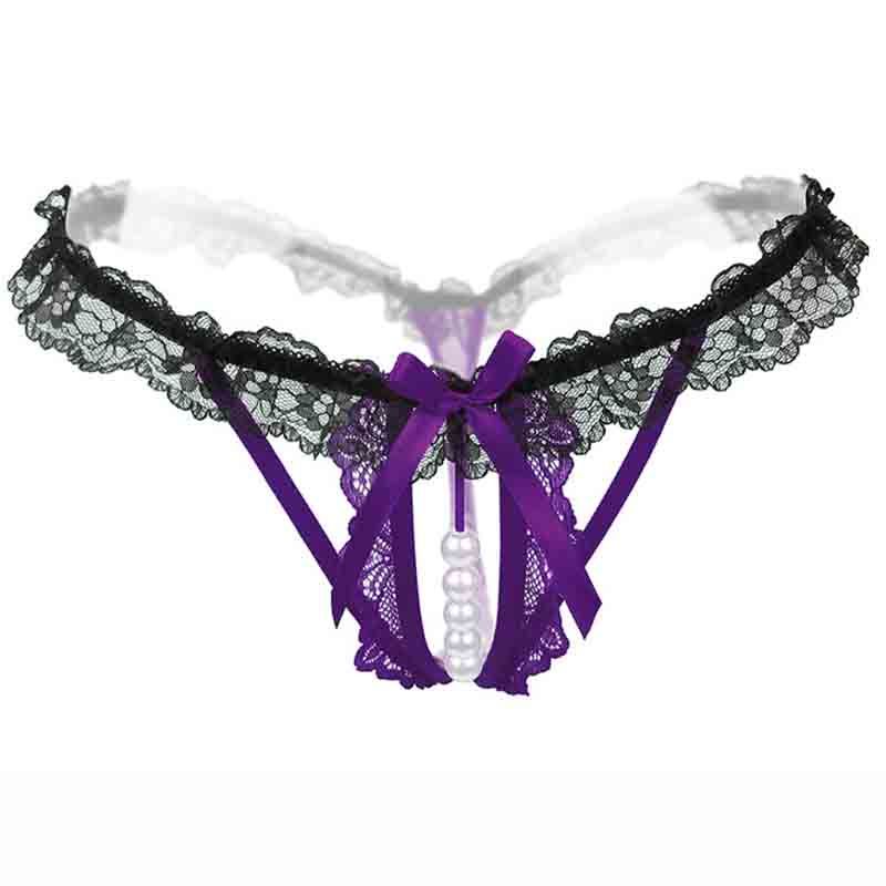 Winkel Voor Dames G Online, Sexy Kant Open Kruis Parel Putjes Slips Bowknot Thong T Back Vrouwen G Snaren Sexy Lingerie Vrouwen Kleding En Zanderige Mode Prijzen Als 0,08