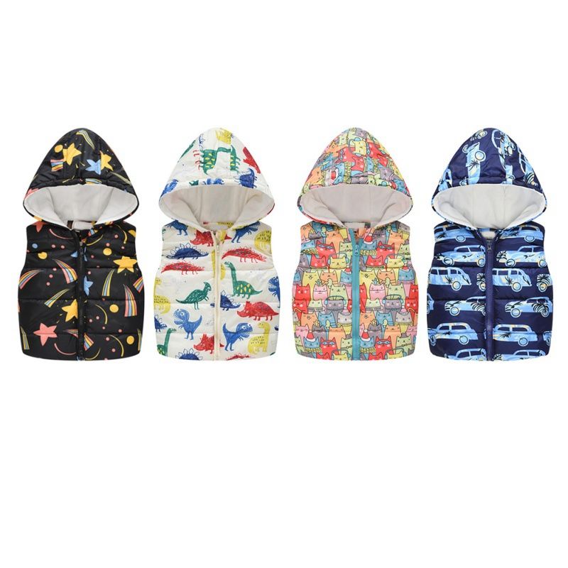 Hooded Child Waistcoat Children Outerwear Winter Coats Kids Clothes Warm Cotton
