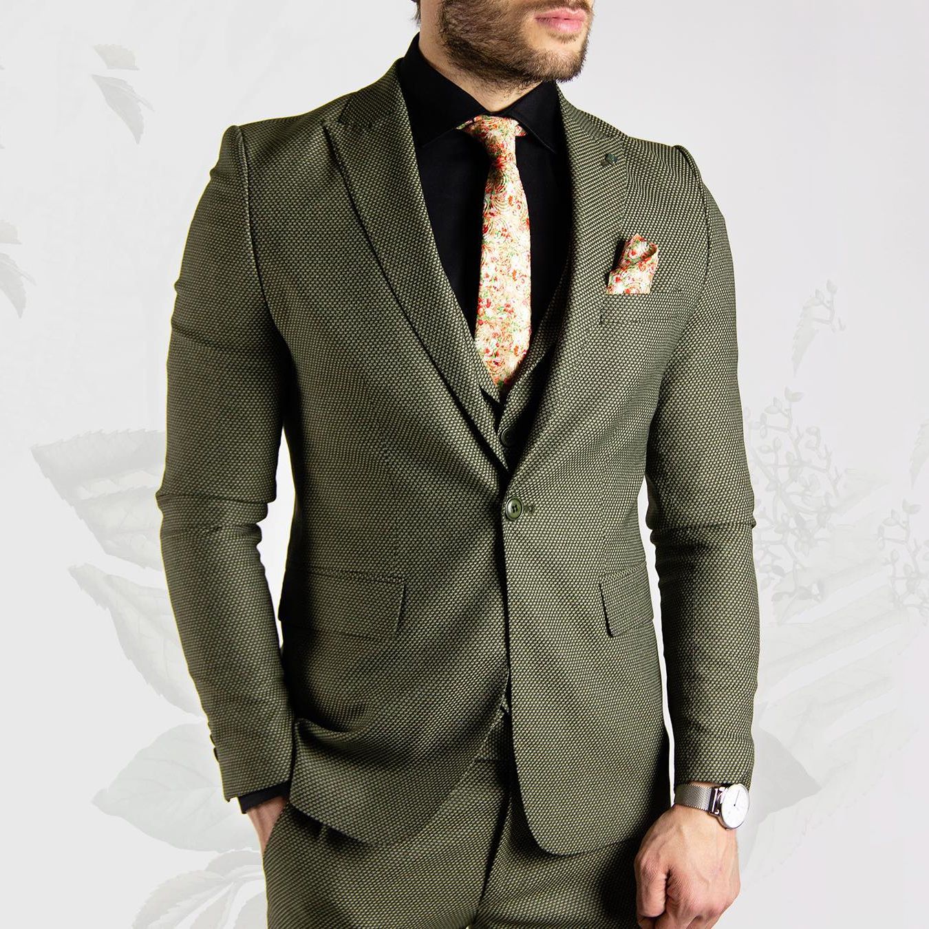 Hunter Green Wedding Groom Tuxedos Handsome Slim Fit Pants Suits Prom