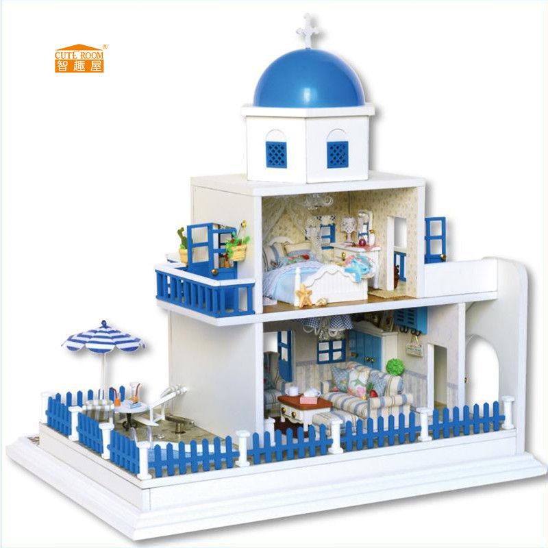 Compre Decoracion Del Hogar Artesania Casa De Munecas Bricolaje Casas De Munecas De Madera Miniatura Casa De Munecas Bricolaje Kit De Muebles De Habitacion Luces De Regalo Led A 026 Y19070503 A