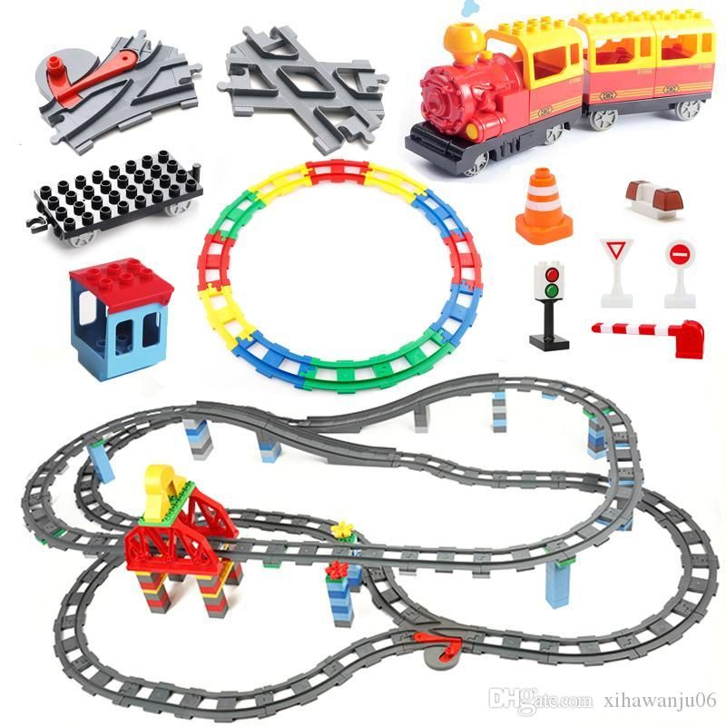 plastic train track set