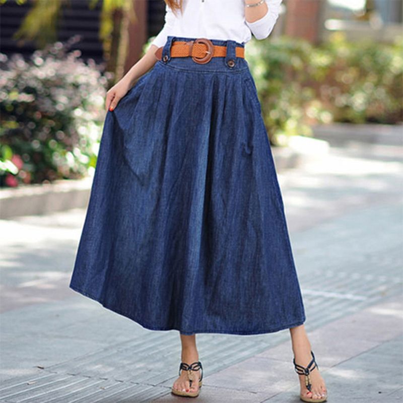 cheap long jean skirts