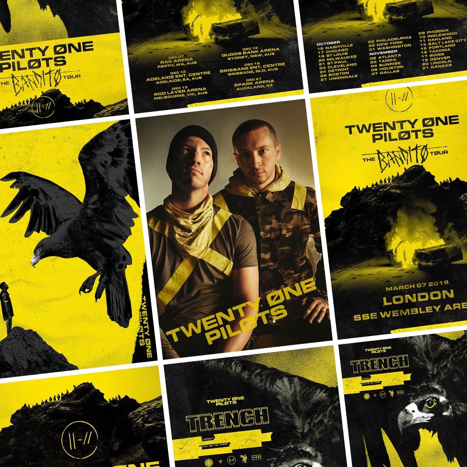 Compre Twenty One Pilots Trench Album 2018 2019 World Tour Art Póster Con Estampado De Seda 24x36 Pulgadas 60x90cm 018 A 1093 Del Chuy8988