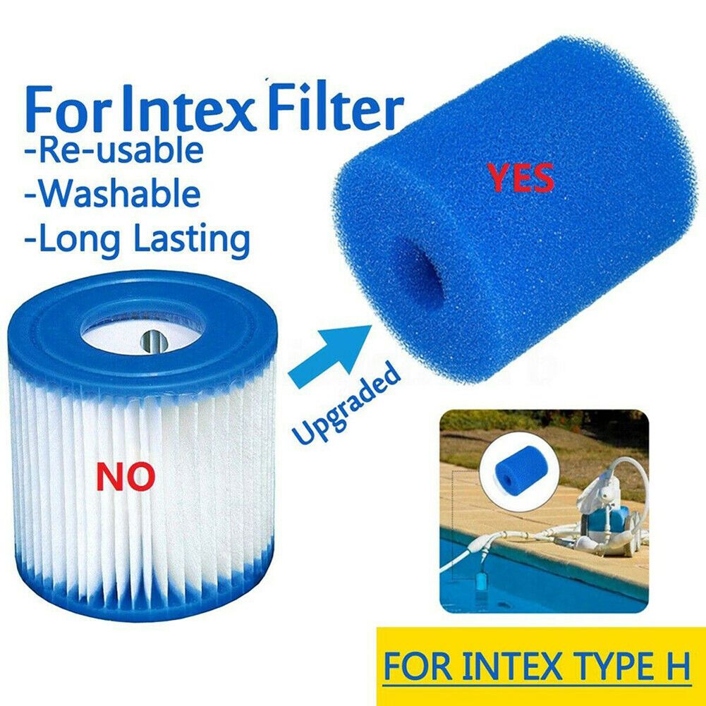 Haooyeah Cartuchos de Filtro de Piscina Reutilizables Esponja de Espuma de Filtro de Piscina Lavable de 4 Piezas para reemplazo de Limpieza Intex Tipo A 