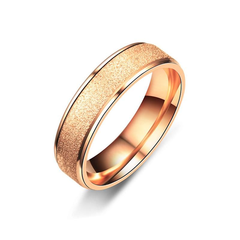 Mangosky 1-6 Mm Rosa Cepillo De Oro Decorado Anillo De Acero Mangosky 1-6 Mm Rosa Cepillo De Oro Decorado Anillo De Acero