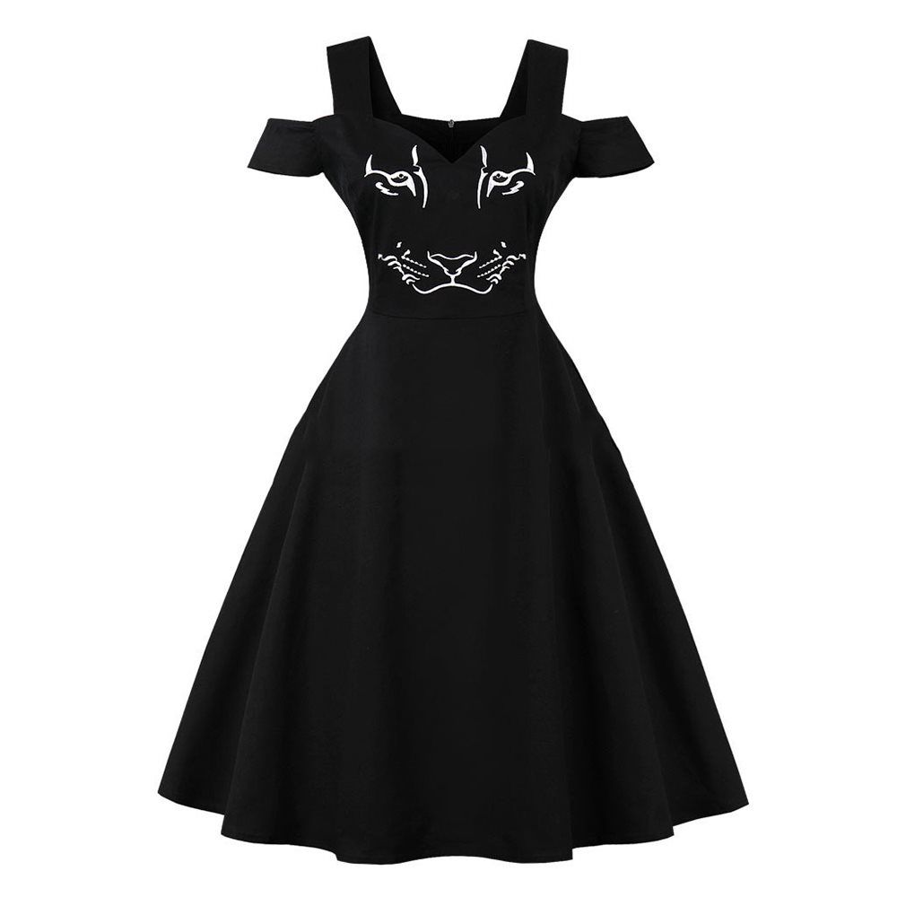 black elegant midi dress