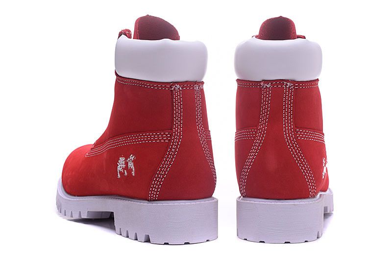 red boots with white fur