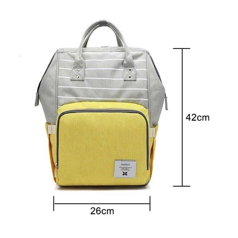 yellow backpack diaper bag