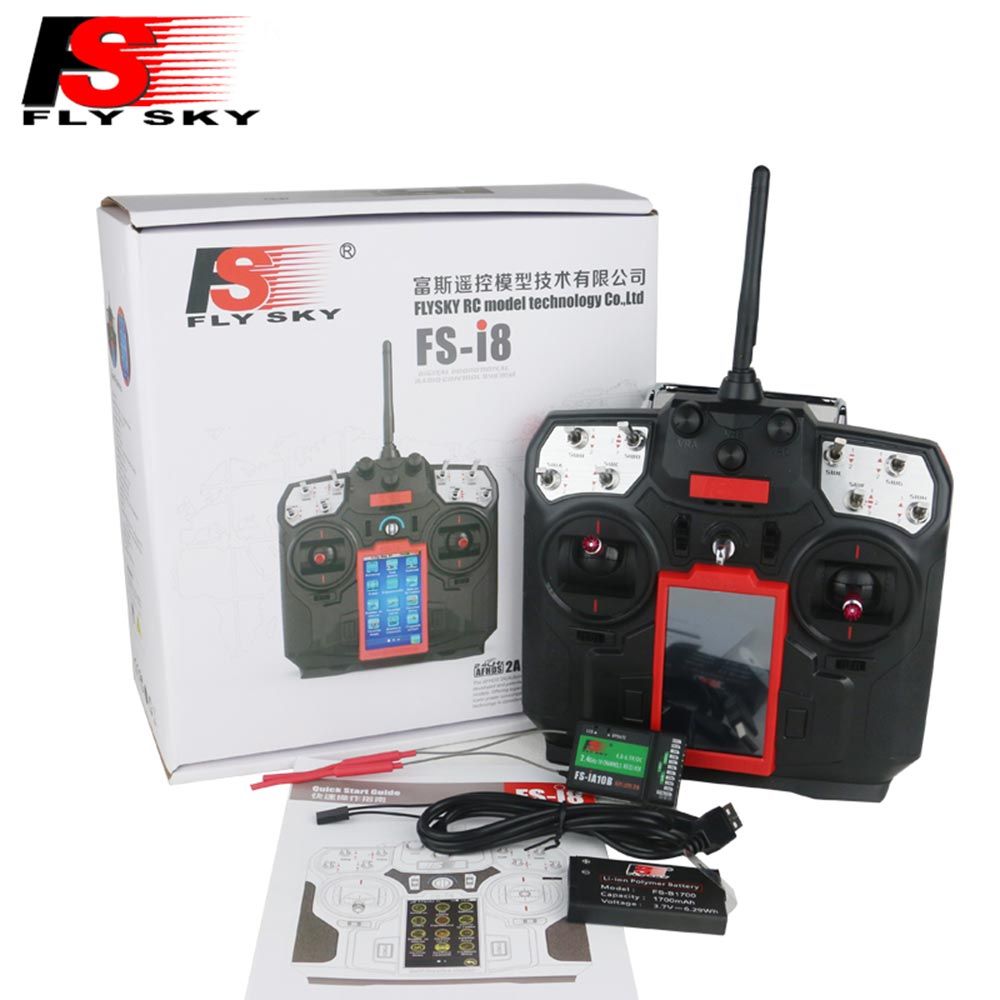 Flysky FS-I8 2.4G 8CH RC Transmitter & Receiver for Drone Helicopter Glider US