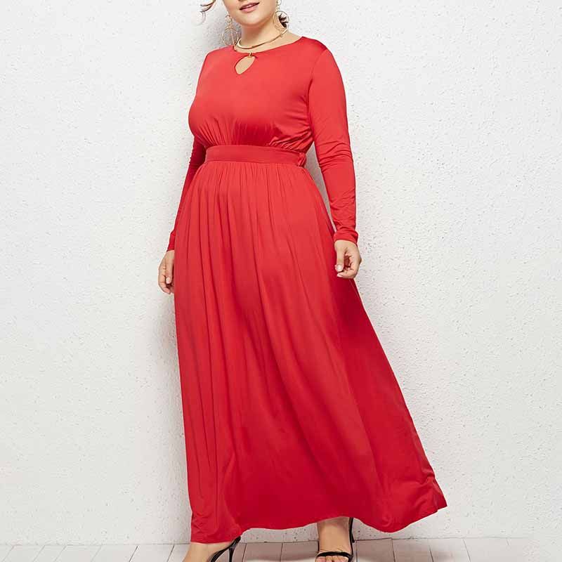 Vestido Suelto SóLido Casual O-Cuello De Manga Corta Para Mujeres-Rojo Vestido Suelto SóLido Casual O-Cuello De Manga Corta Para Mujeres-Rojo
