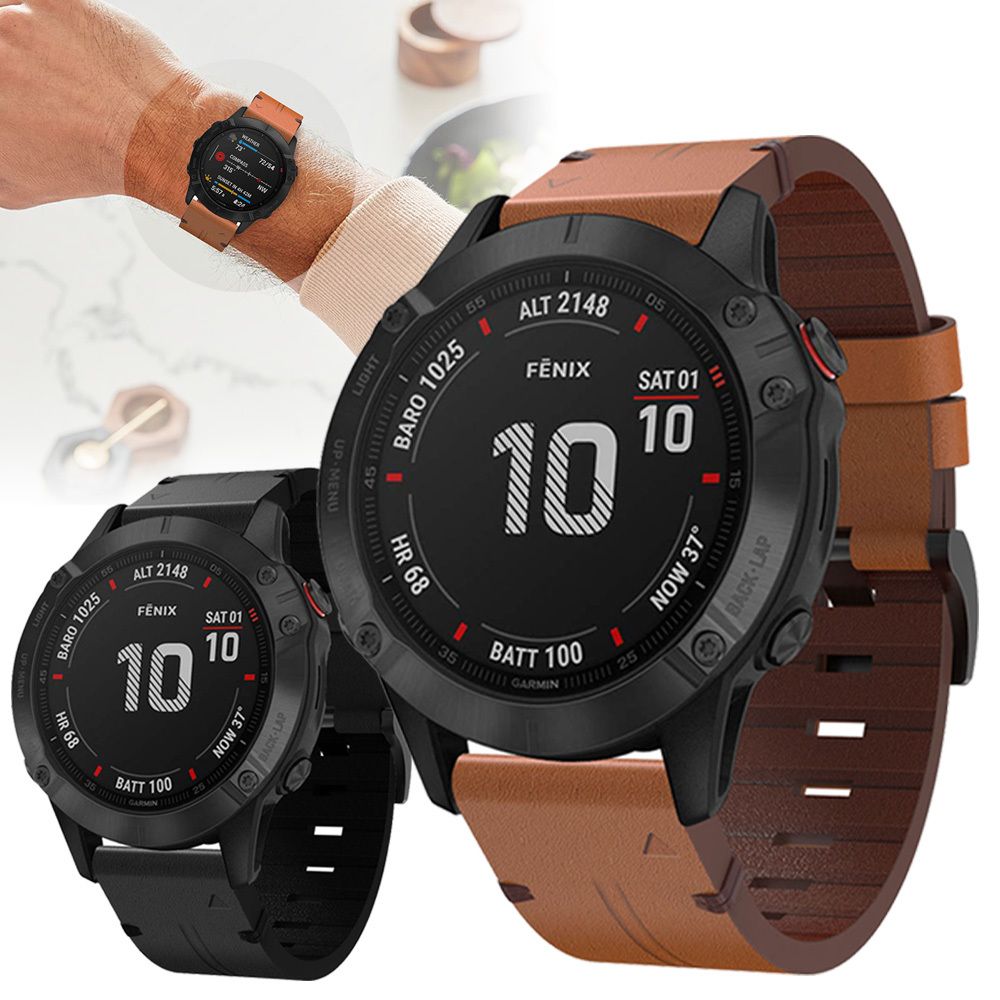 garmin fenix 5x plus leather band