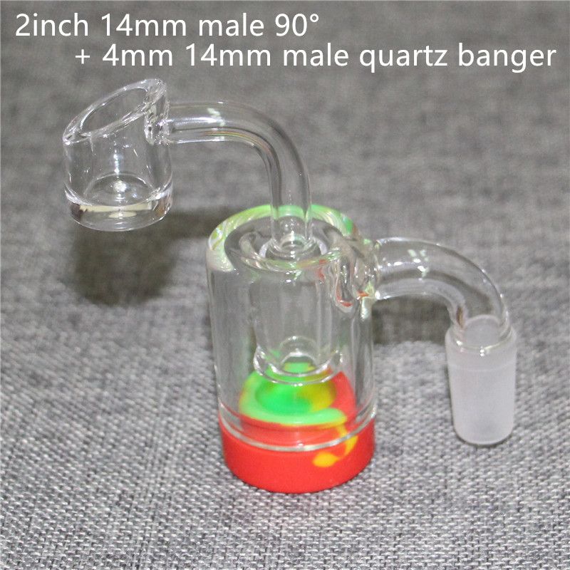 2 Zoll 14 mm männlich 90 ° + 4 mm Quarz Banger