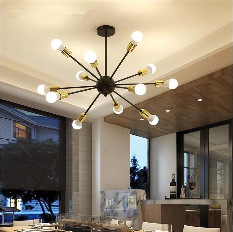 12 Lights Modern Black Rustic Hanging Ceiling Chandeliers Spider Light Fixture Lamp Loft Farmhouse Led Edison Bulb I335 From Ledleader 136 66 Dhgate Com 12 Lights Modern Black Rustic Hanging, Black Spider Light Fixture