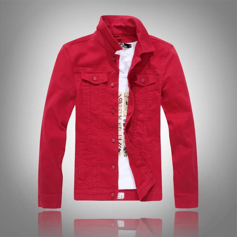 Jeans Jacket Red Colour Shop, 51% OFF 