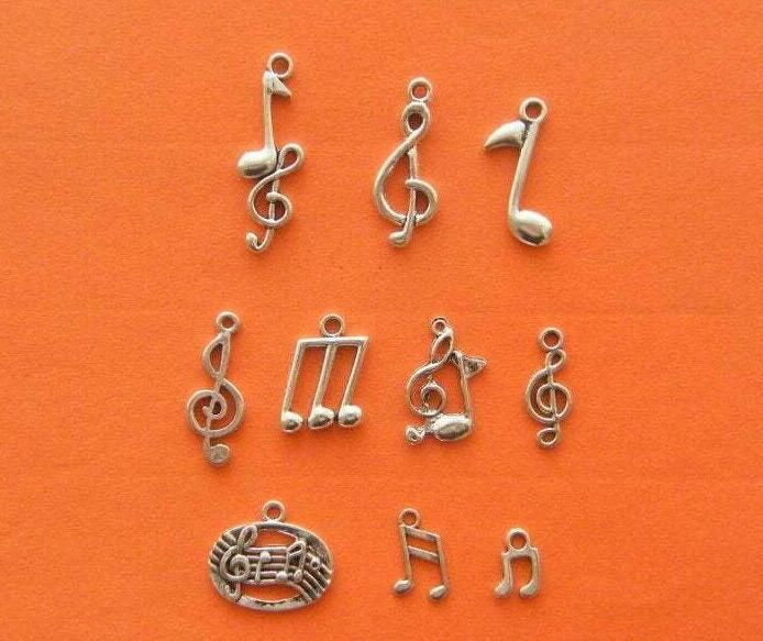 100pc Tibetan Silver Music Note Charm Pendant For DIY Earrings//Bracelet Bulk