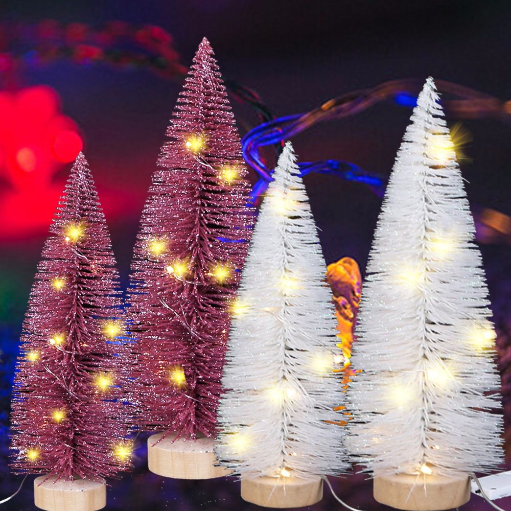 Mini Regali Di Natale.Acquista Mini Albero Di Natale Rosa Bianco Piccolo Albero Con Le Luci Del Mestiere Dei Regali Di Natale Alberi Squisito Con Glitter Di Natale Decor A 22 47 Dal Shuishu Dhgate Com