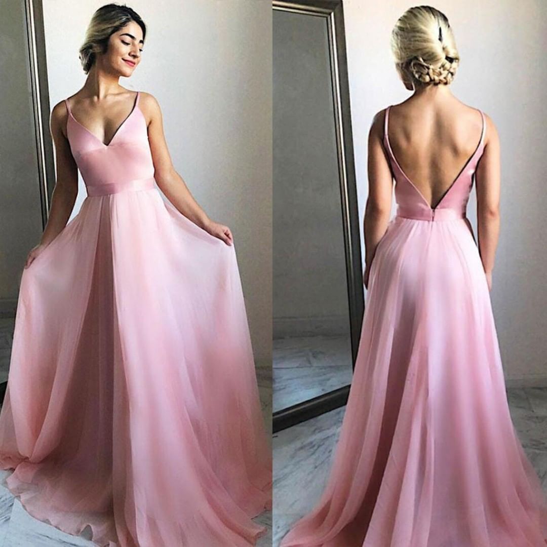 pink maxi evening dress