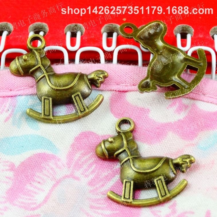 Tibetan Antique Bronze 3D HORSE Charms Pendant Earring Drop Finding HR21 10Pcs
