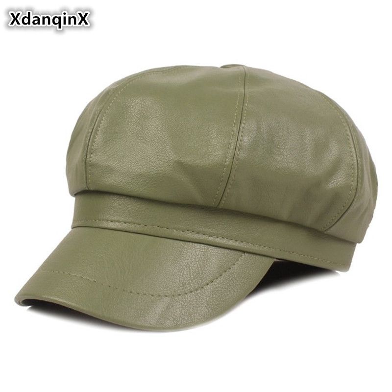 faux leather cap womens