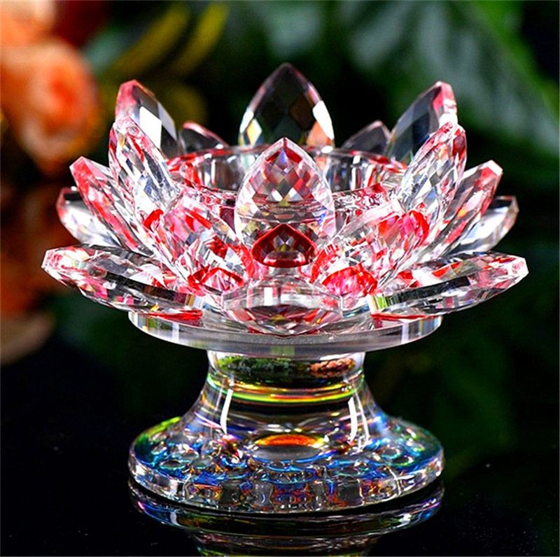 X9013 Mxsabrina rojo Pulsera cuerdas SKU Feng Shui de cristal de flor de loto 8,13 cm incluye