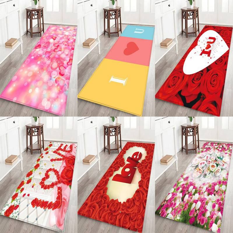 Valentines Day Love Flower Pattern Thick Flannel Carpet Rug Non Slip Backing Soft Floor Mat For Home Hotel Living Room Bedroom Frieze Area Rugs Plush Carpet Prices From Yueji 24 2 Dhgate Com