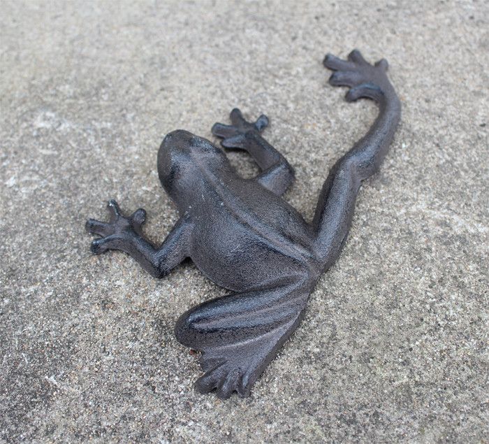 Grosshandel 3 Stuck Land Cast Iron Frog Metall Frosche Brown Garten