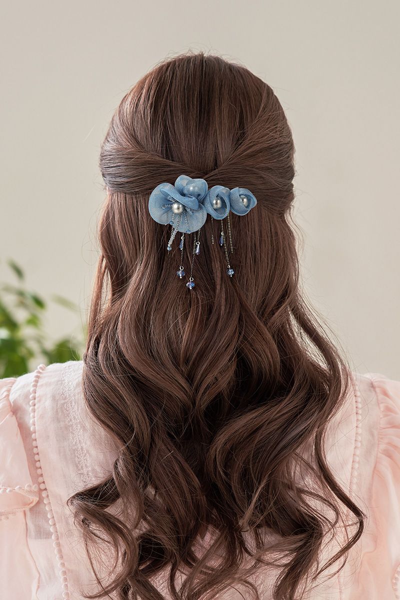 vintage rose hair clips
