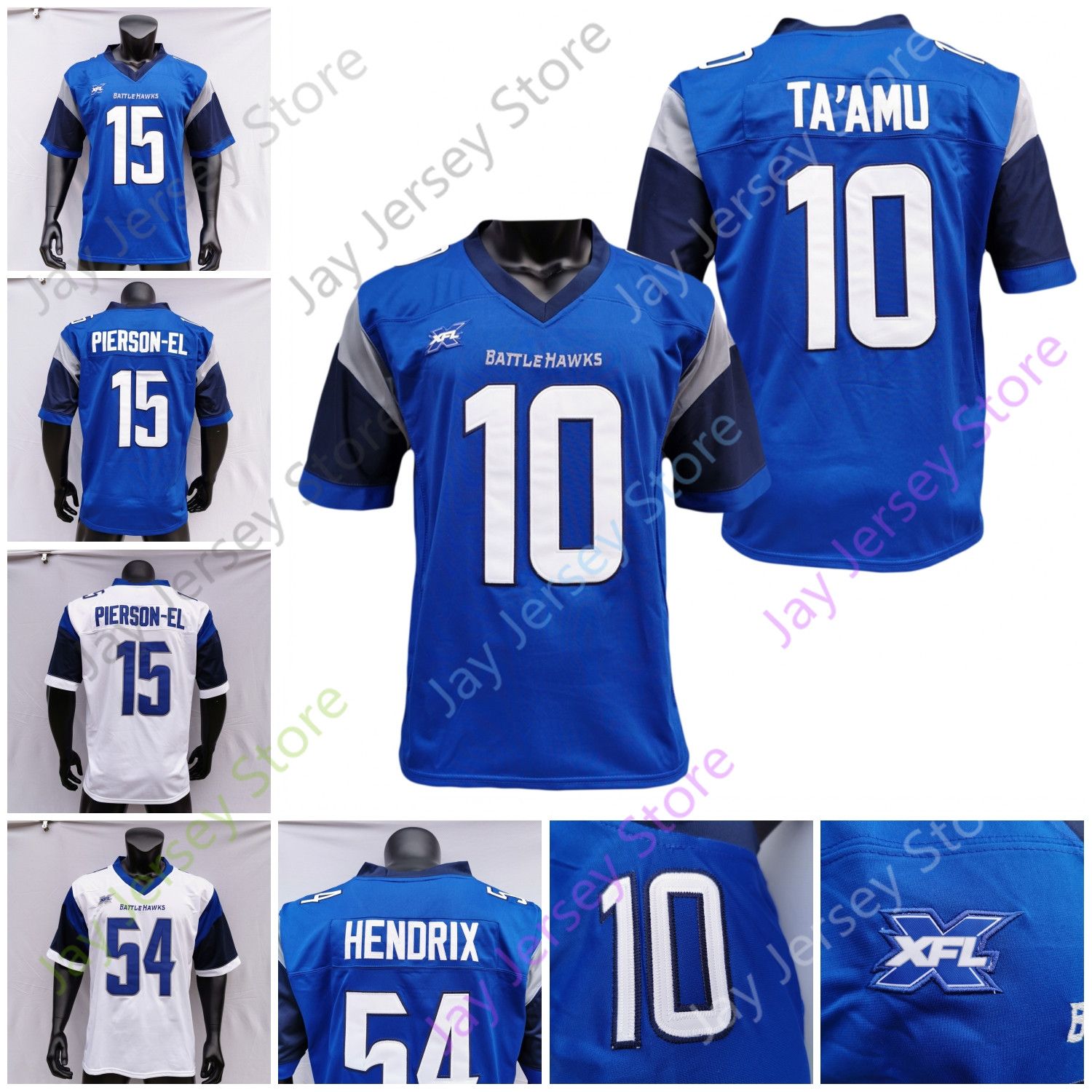 2020 Custom XFL St. Louis BattleHawks Jersey Taamu Taamu Matt Jones DeMornay Pierson El Alonzo ...