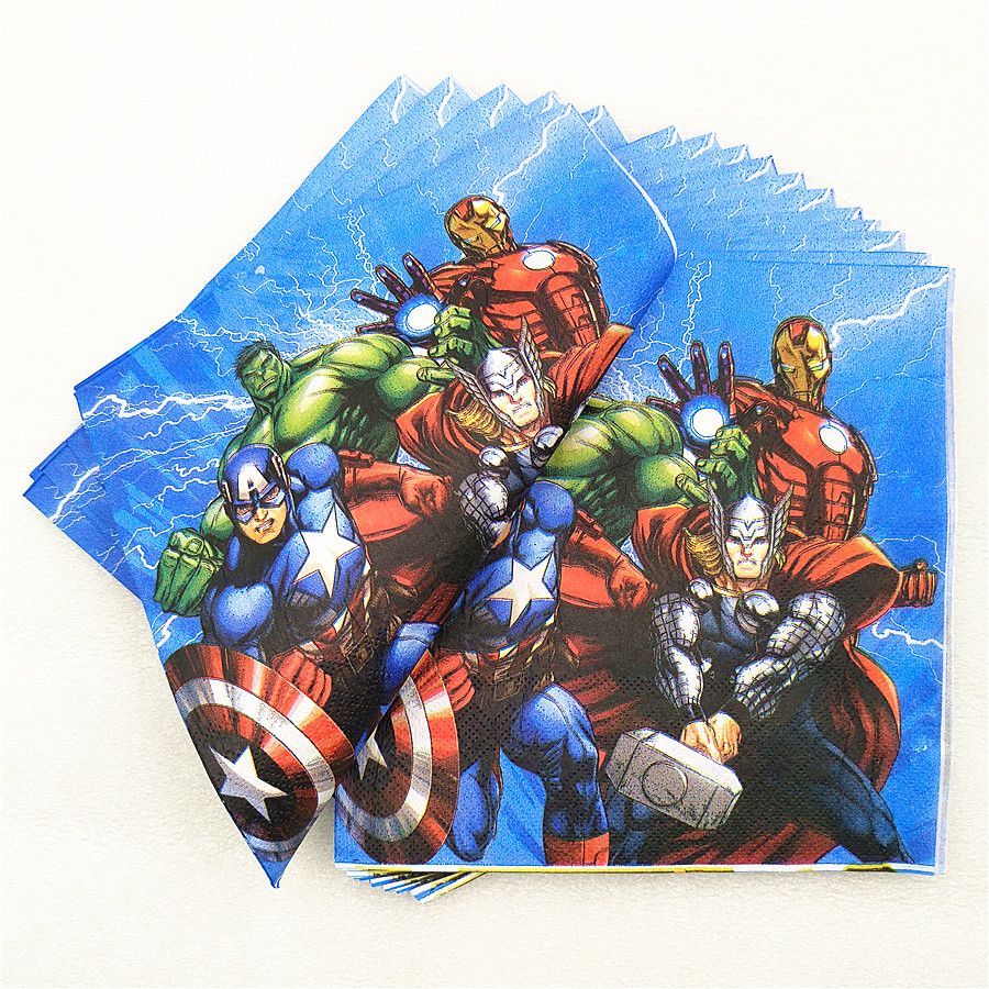 2020 Party Supplies Paper Napkin Cartoon Superhero Theme Party For Kids Happy Birthday Decoration Theme Favors From Oopp 22 14 Dhgate Com