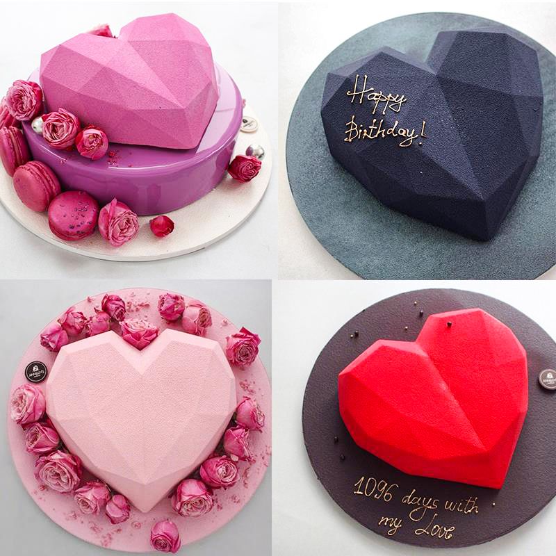 Outils De Decoration Maison Et Jardin 3d Silicone Grand Coeur Forme Gateau Moule Geometrique Baking Mold Outil Chocolat Uk Medicosage Com