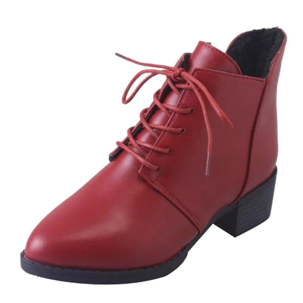 stivaletti rossi stringati