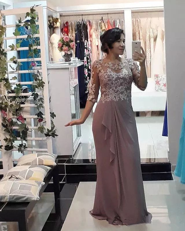 Half Sleeve Mother Of The Bride Dresses 